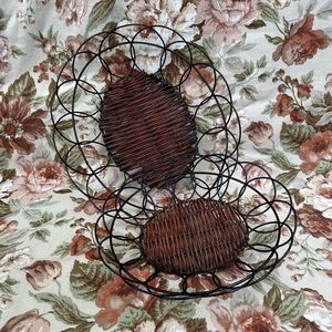 Two Wire Wicker Oval Baskets